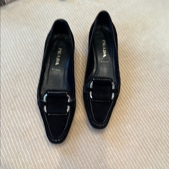 Prada Women's Black Suede Loafers - Picture 1 of 4